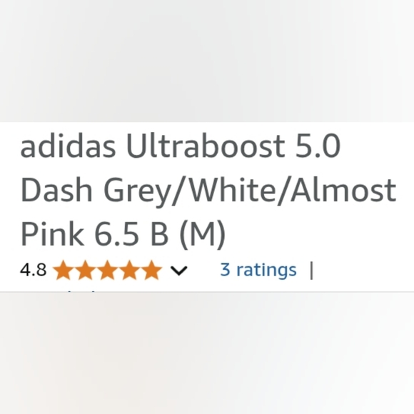 adidas Ultraboost 5.0 Dash Grey/White/Almost Pink 6.5 B (M) - Picture 3 of 6